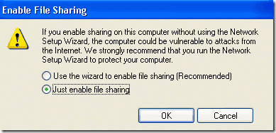 activer le partage de fichiers