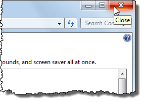 Fermer la fenêtre de personnalisation sous Windows 7