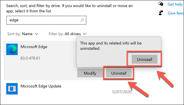 1607589895 651 Comment supprimer Microsoft Edge de Windows 10