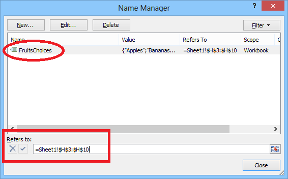 1607623160 47 Utiliser les noms de plage dynamique dans Excel pour les
