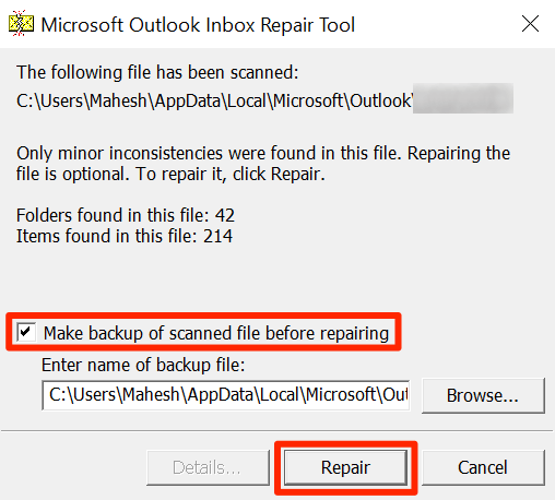 1607756129 840 Comment reparer Outlook bloque lors du chargement du profil