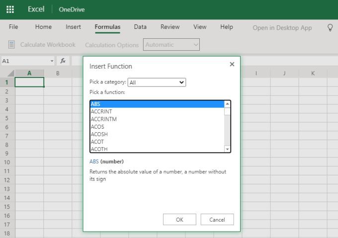 1607803925 200 Differences entre Microsoft Excel Online et Excel pour ordinateur de