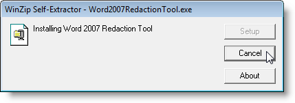 WinZip Self-Extractor pour l'installation