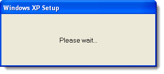 Veuillez patienter la boîte de dialogue sous Windows XP