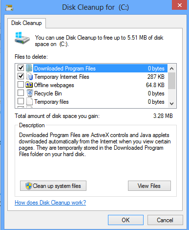 nettoyage de disque Windows 8