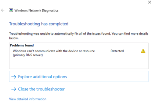Correction de l'erreur "Windows ne peut pas communiquer avec le périphérique ou la ressource"