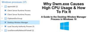 Pourquoi Dwm.exe provoque une utilisation élevée du processeur et comment y remédier